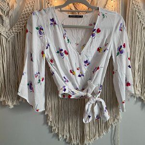 White Floral Blouse - Abercrombie and Fitch